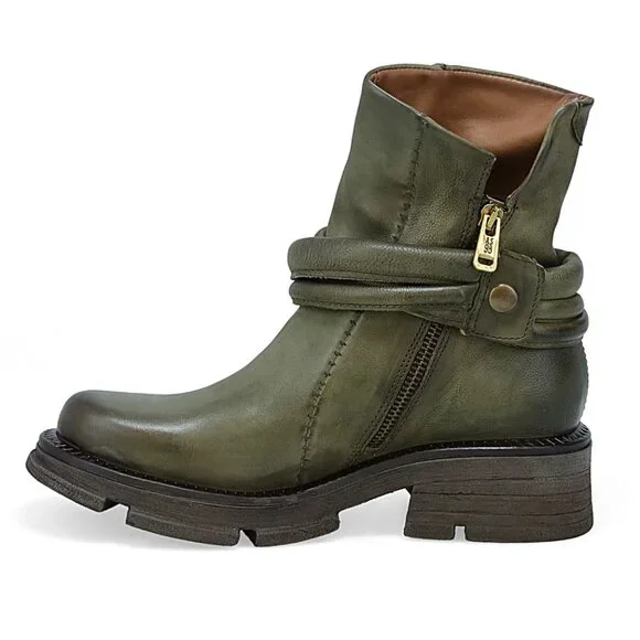 A.S.98 Linder Chunky Platform BOOTS Size 39 8.5 9 Green Leather NEW $399 - Picture 3 of 14